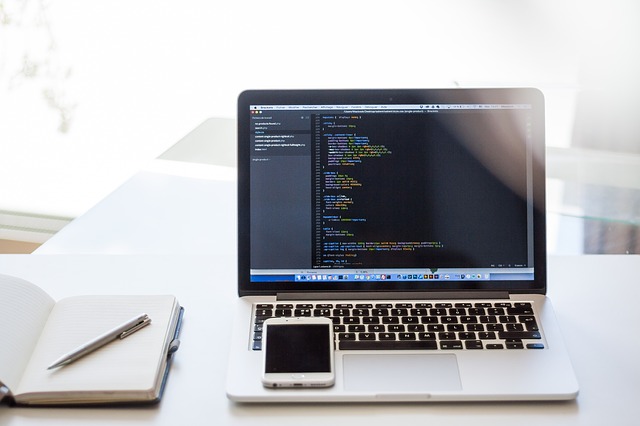 code on computer screen