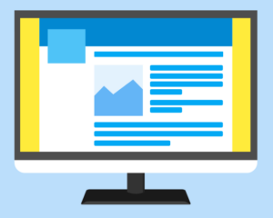 An example of a web page layout on a computer screen