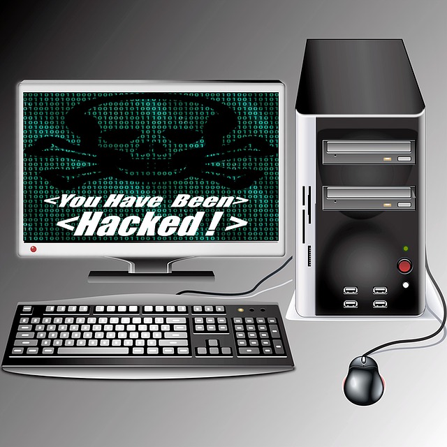 Desktop with a Screen that Show it was Hacked 