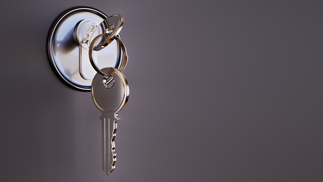 key locking a door