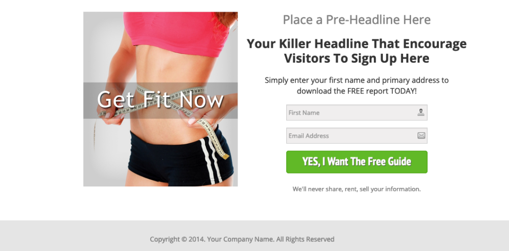 Example squeeze page